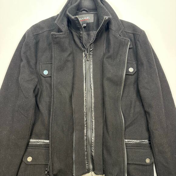 EMANUEL EMANUEL UNGARO Black Wool Coat with Sweater Lining Size Medium - Picture 5 of 9